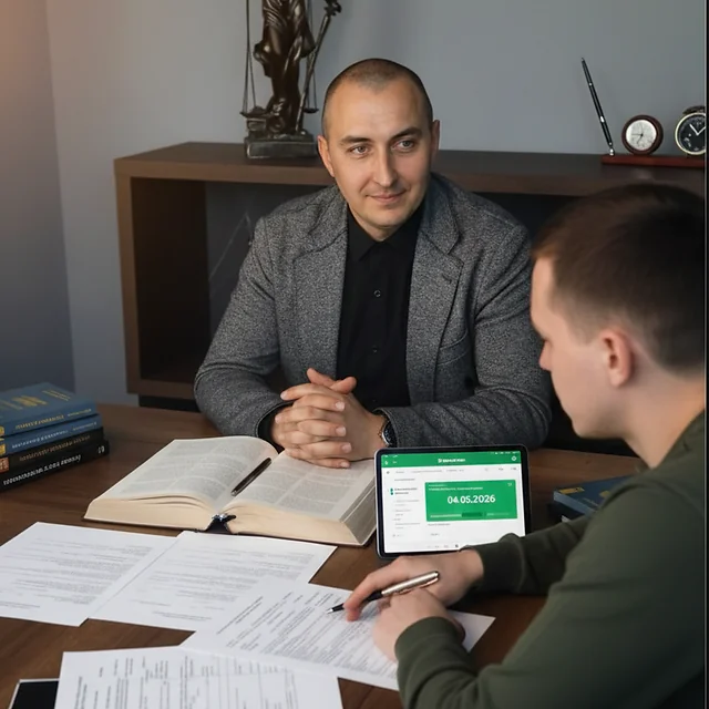 Адвокат консультирует клиента относительно отмены отсрочки в приложении Резерв+