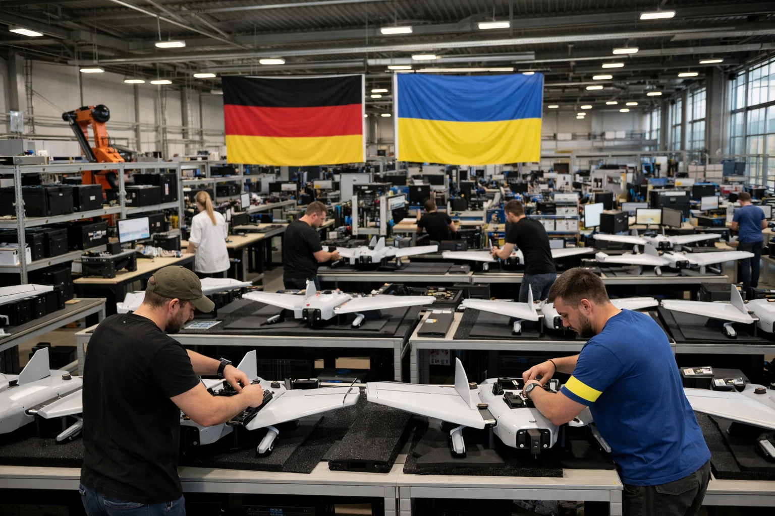 Збірка дронів Gereon для України на заводі DEUTZ в Ульмі